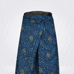 Print Lungi-Darks Sky Blue Butterfly Blue Cotton 